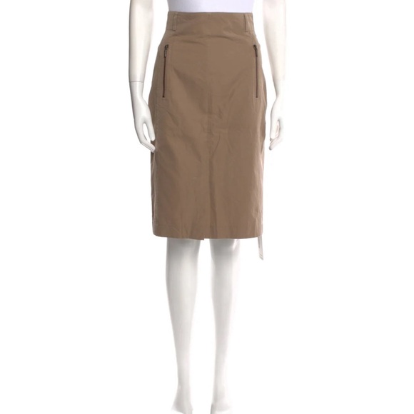 NWOT Akris Punto Aline Faux Leather Accented Skirt - Picture 1 of 13